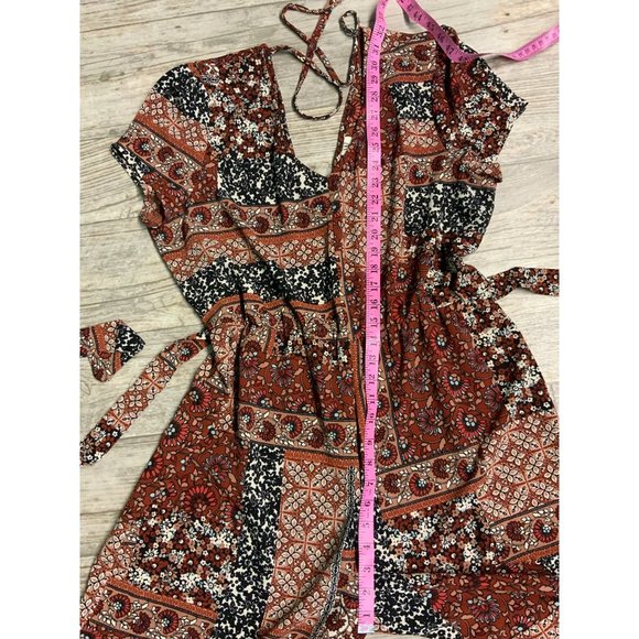 WRAPPER Womens Boho cropped Wide Leg Jumpsuit Medium - Picture 10 of 11